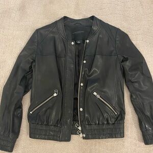 Club Monaco leather bomber jacket